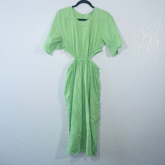 New & Other Stories Green Cut-Out‎ Midi Dress Size 8 - Picture 2 of 9